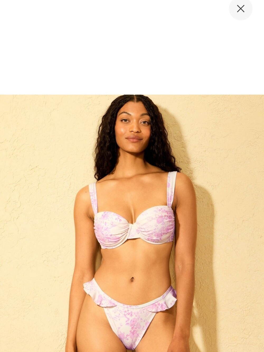 Floral Underwire Bikini Set in Light Lilac